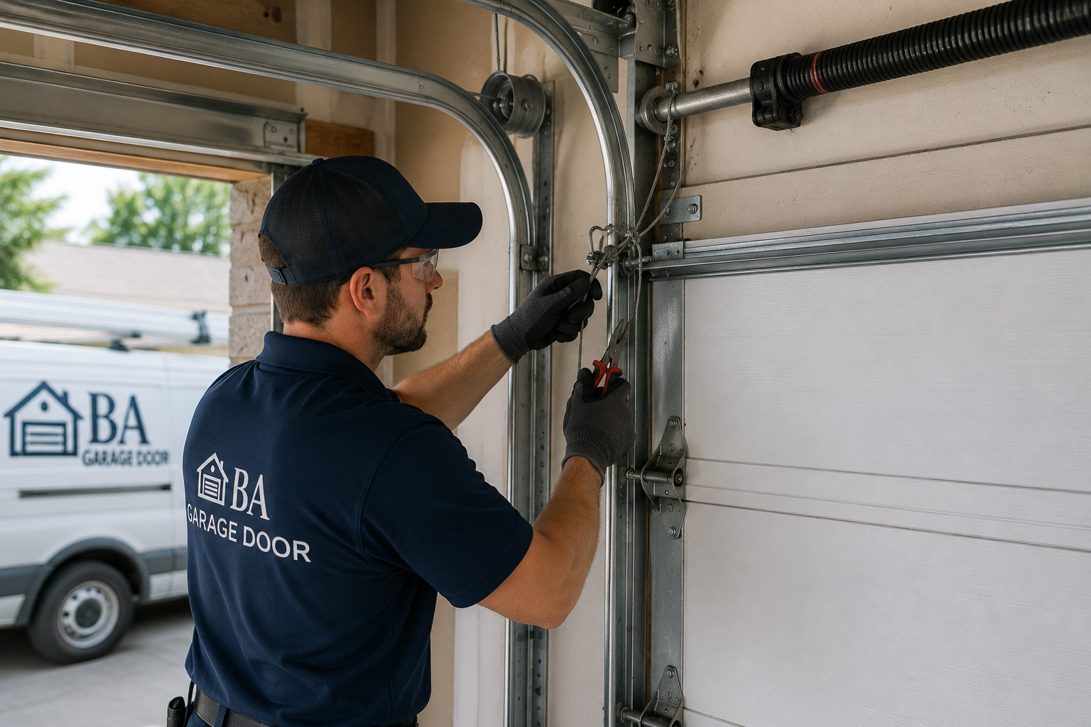 Professional garage door cable repair in Delaware by BA Garage Door